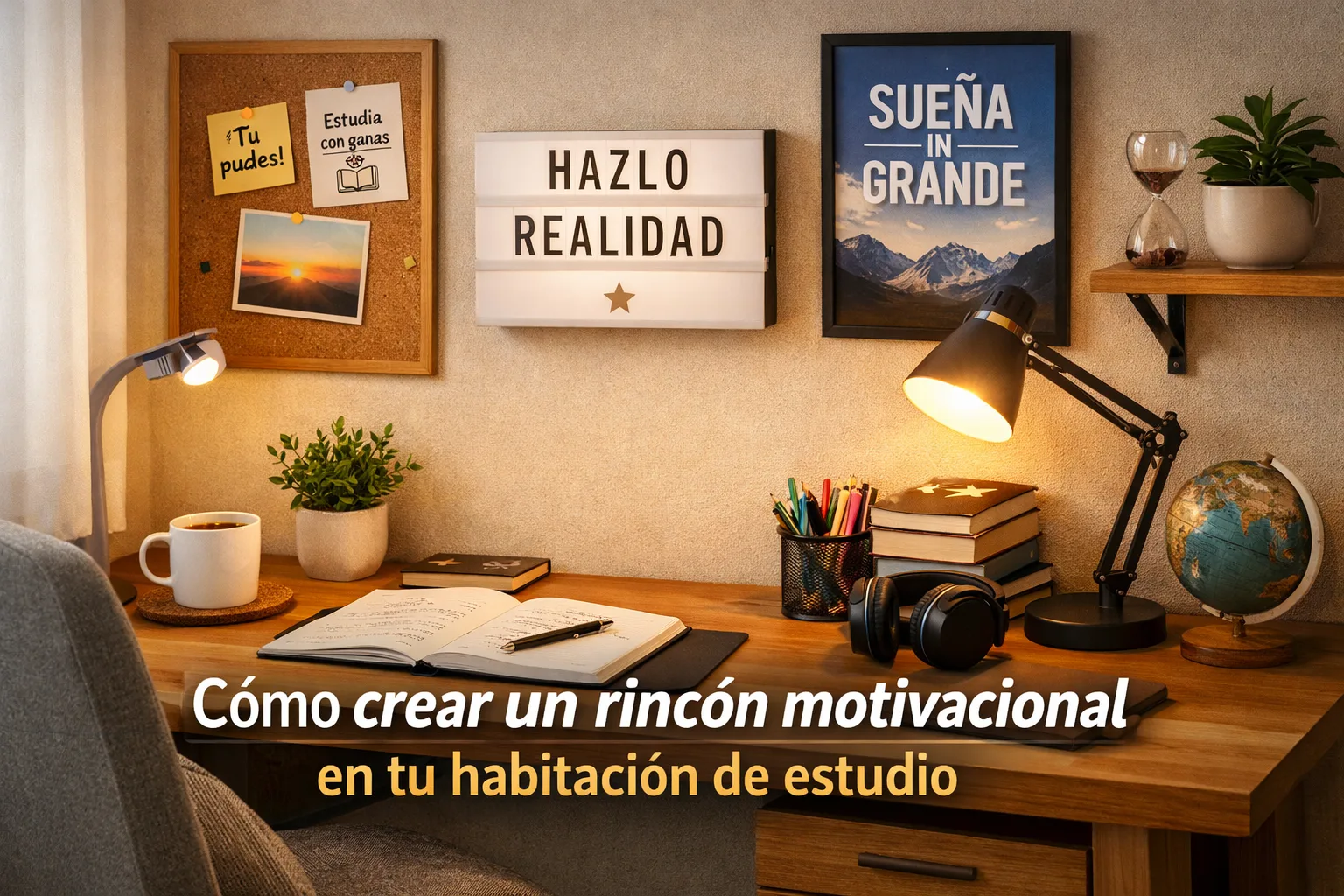 Cómo crear un rincón motivacional en tu habitación de estudio